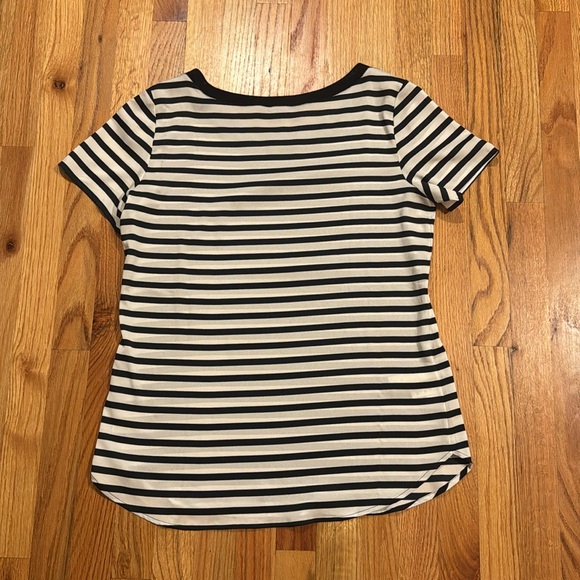 Ann Taylor Blue White Striped T Shirt - Picture 4 of 4